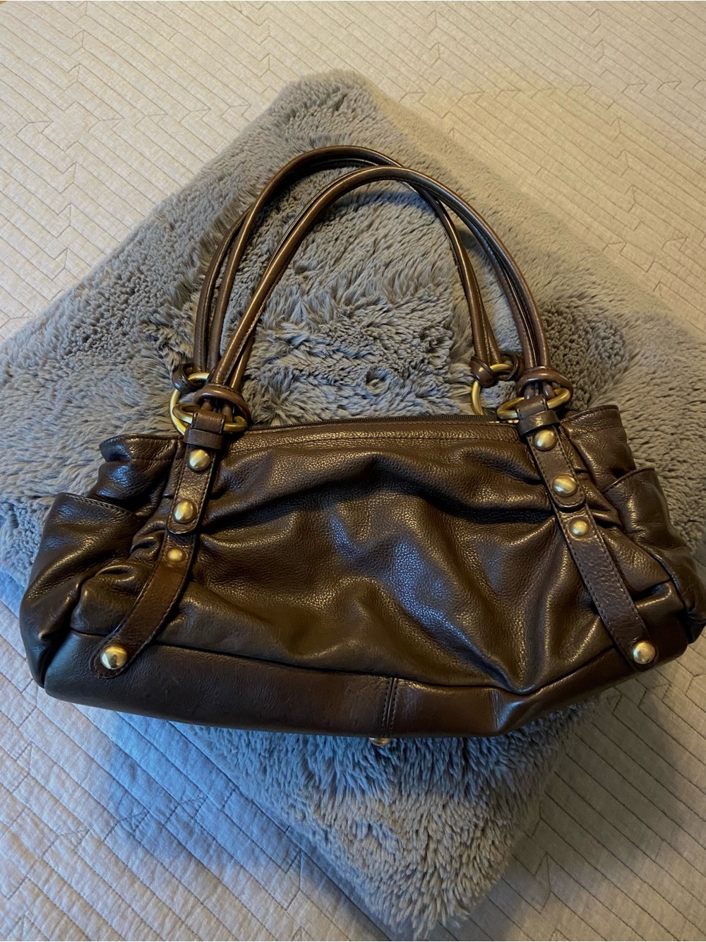 Clarks of England Genuine Leather Brown Shoulder Handbag/Purse